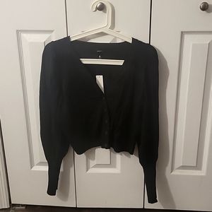 Puffy Sleeved Cropped Cardigan